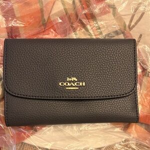 Coach Midnight Blue Envelope Leather Wallet